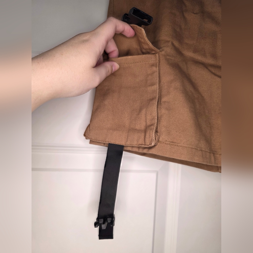 NWT C'est Toi Large Womens Cargo Khaki Mini Skirt Utility Style - Picture 7 of 10